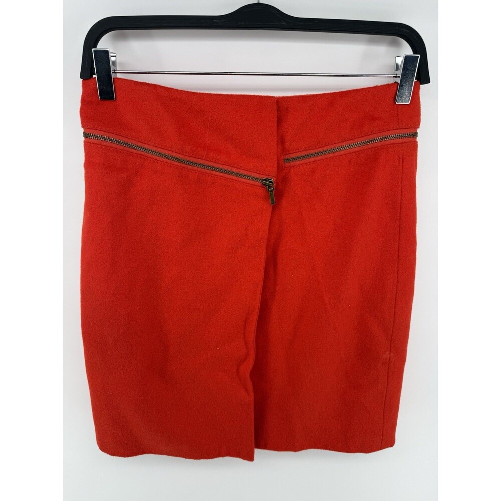Tory Burch "Jane" Orange Wool Mini Skirt, Size 0,